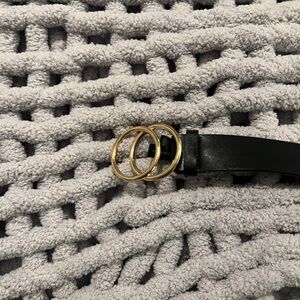 SHEIN Black Belt with Gold Rings